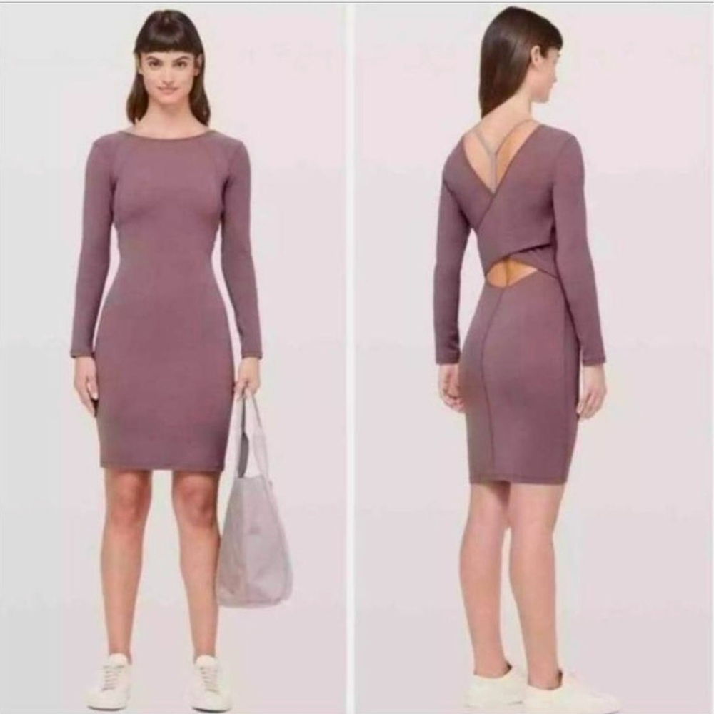 Lululemon contour dress in antique bark - size 2